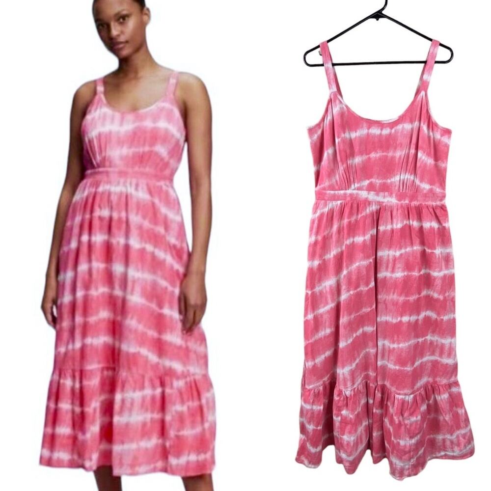 GAP Pink Tie Dye Sleeveless Dress Size 12 Tall New With Tags Beach Coastal